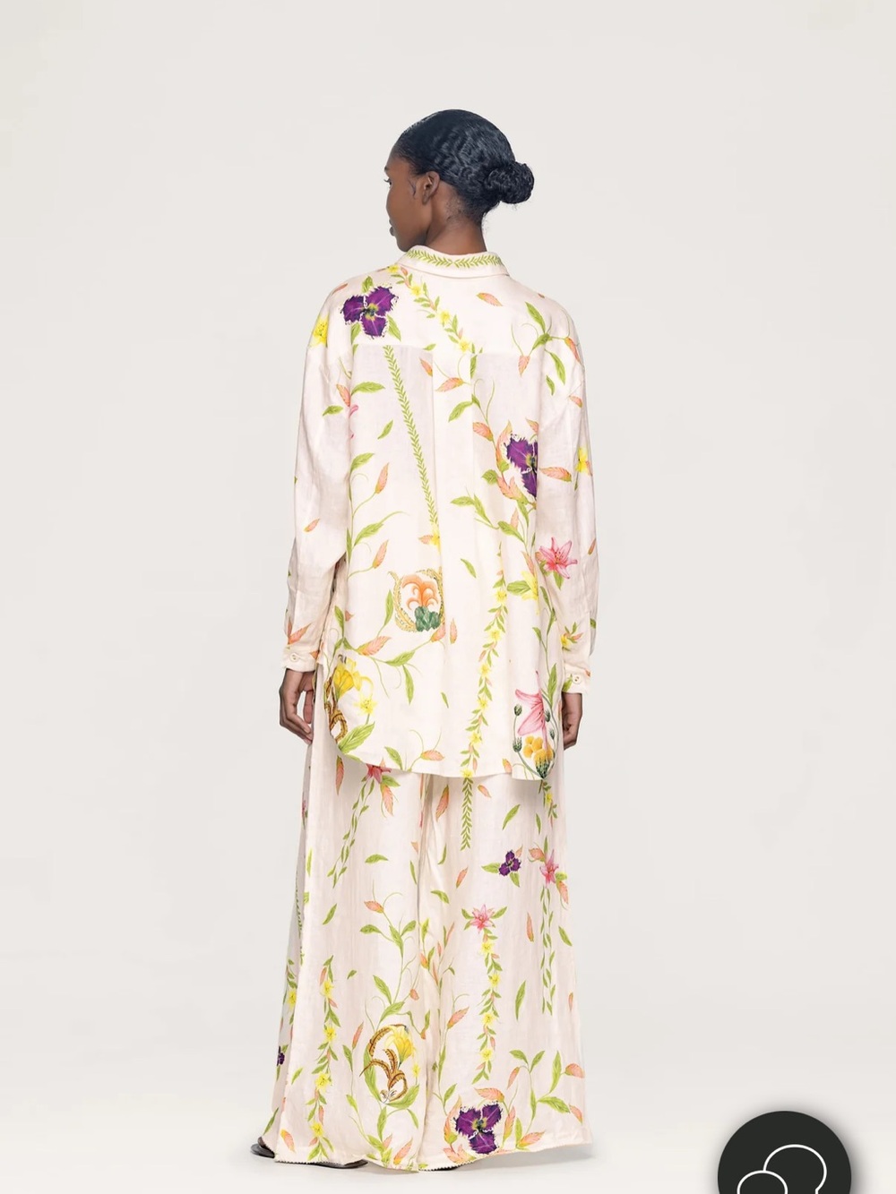 Agua Bendita Pink Floral Button-Down Shirt - Picture 2 of 6